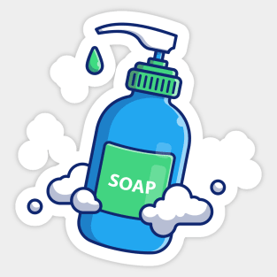 Liquid Soap Bottle Cartoon Sticker